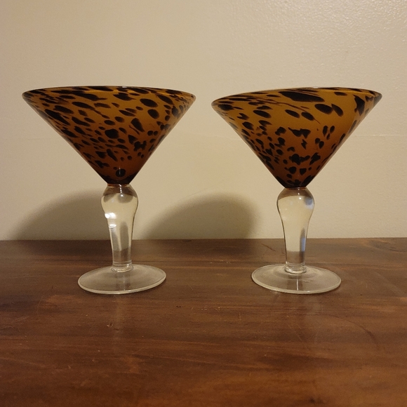 Martini glasses Tortoiseshell/leopard pattern - Picture 6 of 6